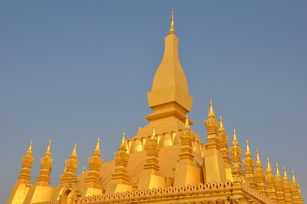 a large gold building