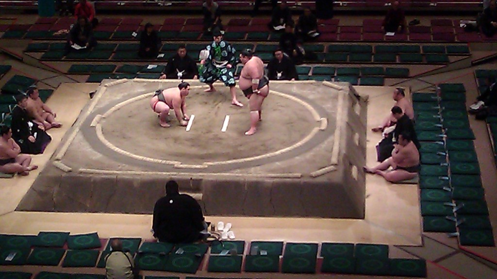 sumo wrestling match in tokyo japan