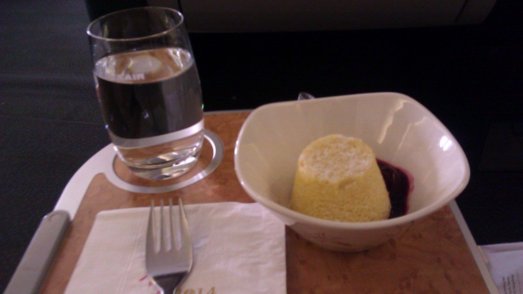 eva airlines Boeing 747 400 business class food