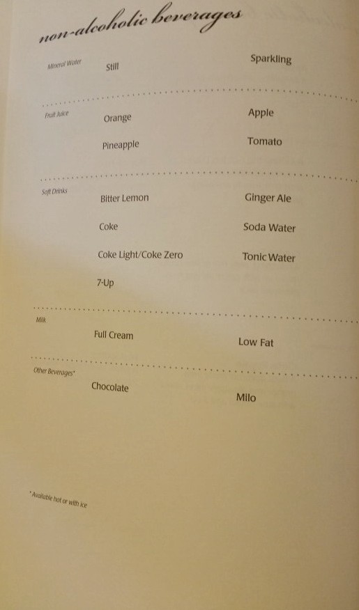 singapore airlines business class 777 menu