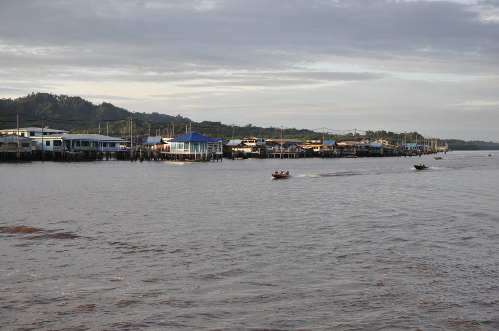 kampong ayer view from waterfront brunei river