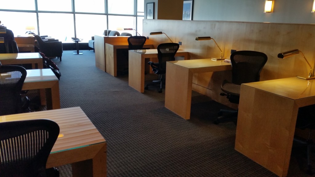 united lounge LaGuardia airport work desks
