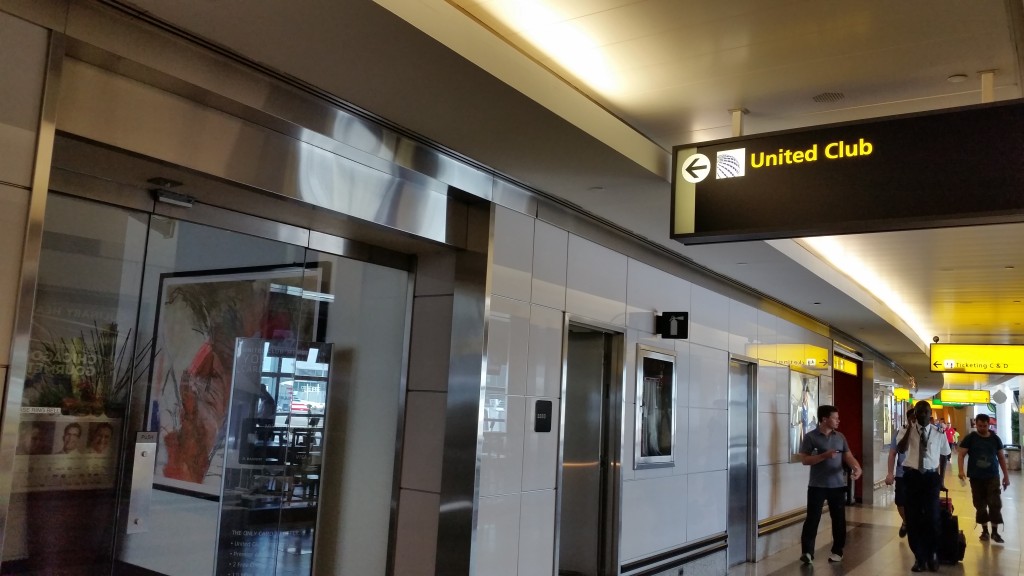 united club laguardia airport Concourse C outside corridor