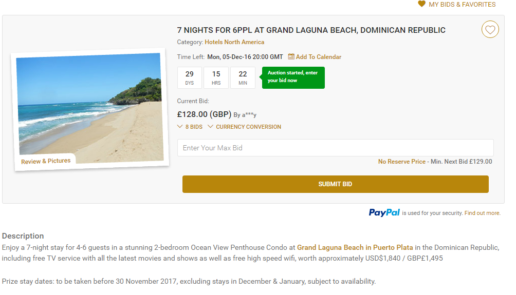 luxury travel diary auctions