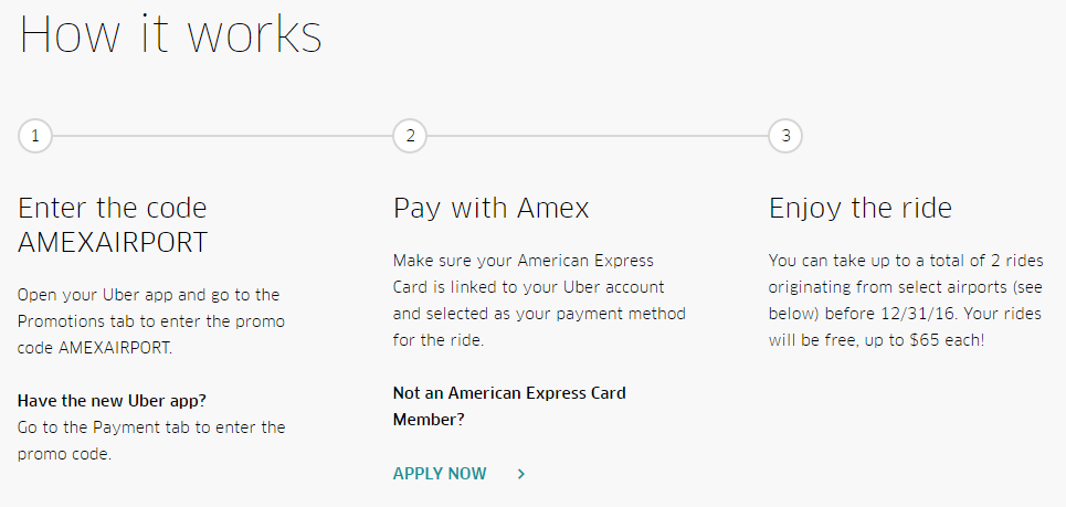 american express uber free airport rides 2016