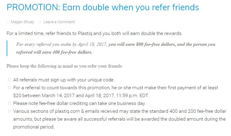 new Plastiq promotion plastiq sign up bonus doubled