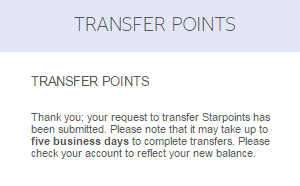 how to transfer spg points to another member