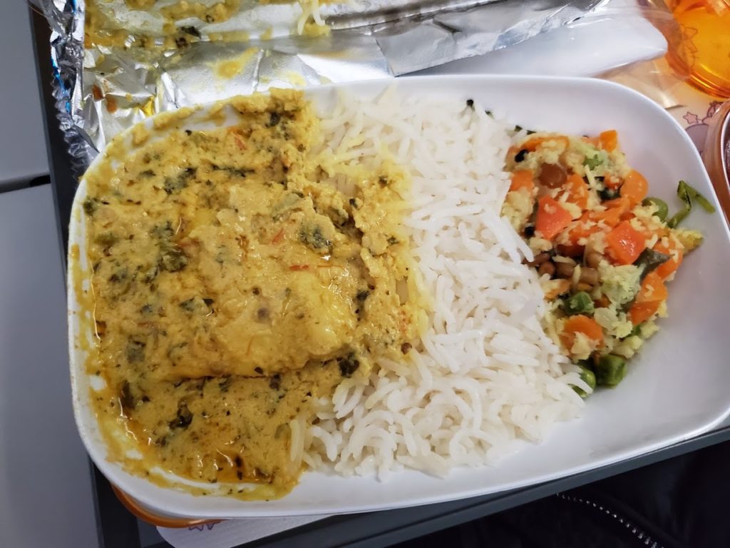EVA Air Economy Class 777 fish