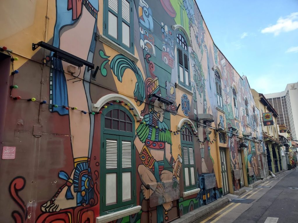 colorful murals and street art at Haji Lane in Singapore