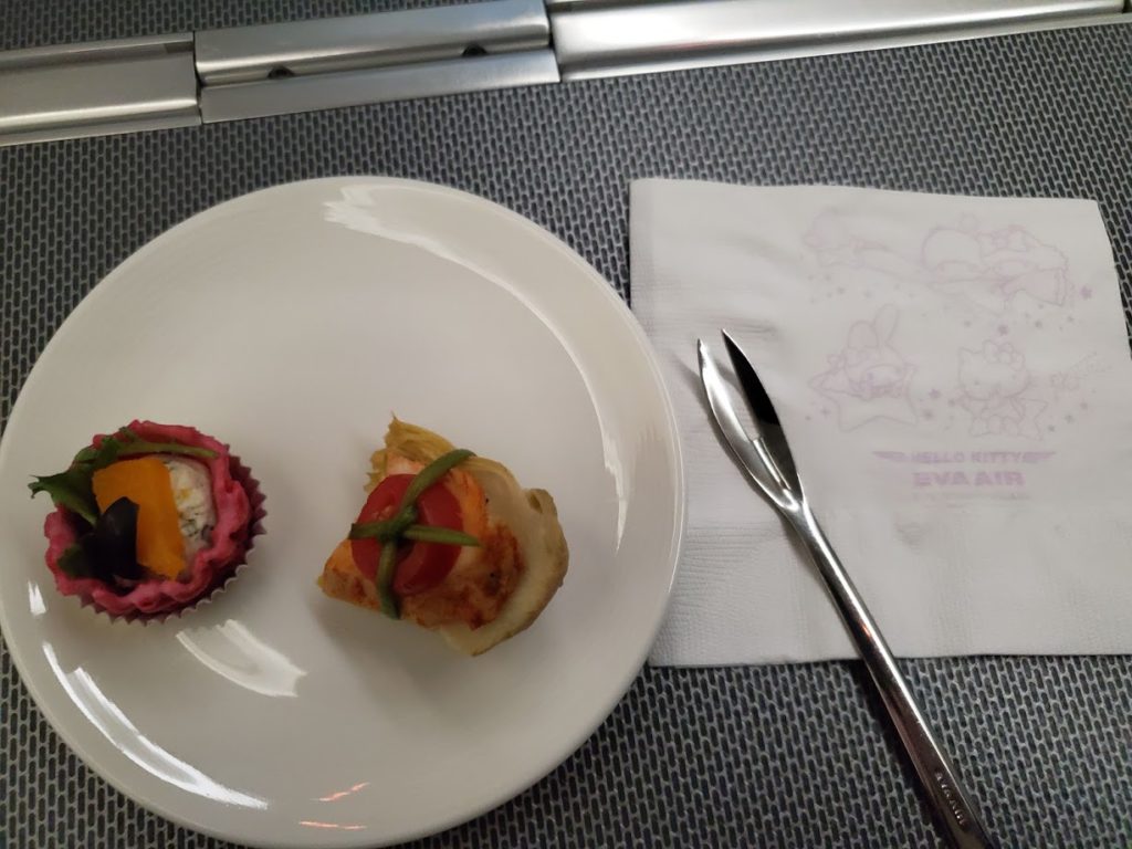 eva air business class appetizer