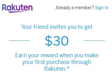 $30 Rakuten Sign-Up Bonus for New Members + $30 Referral Bonus