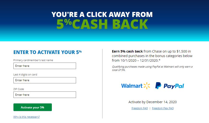 earn 2% back with your chase freedom
