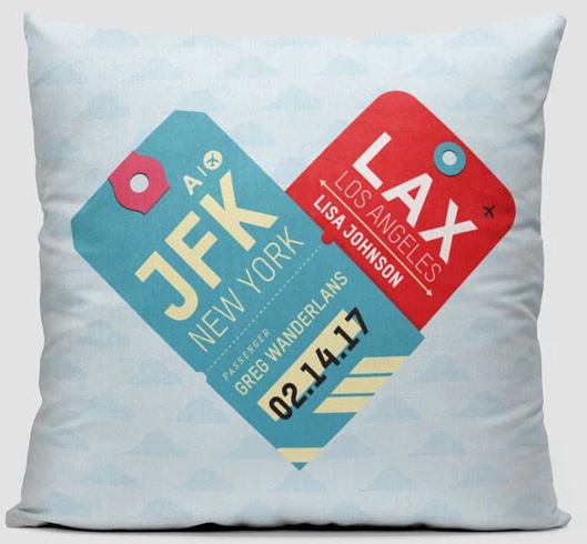 Valentine's Day travel themed throw pillow