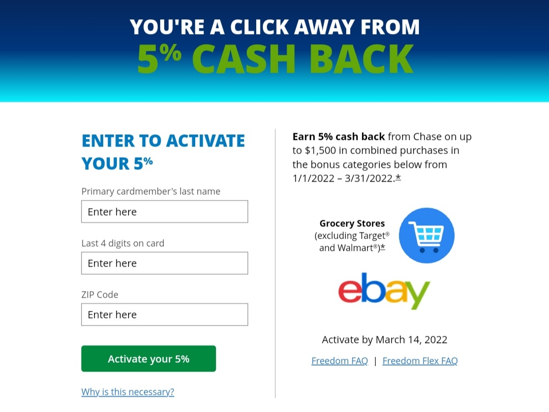 Register Now: Chase Freedom Flex 2021 4Th Quarter 5% Bonus Categories