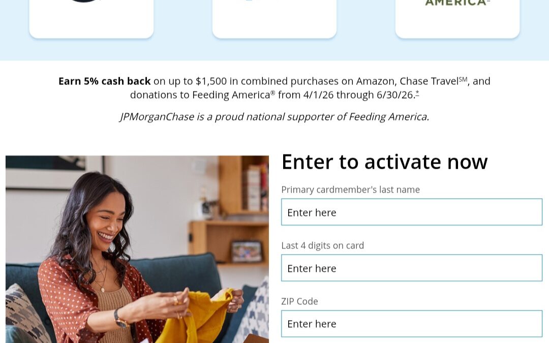 Chase Freedom Flex 2026 2nd Quarter 5% Bonus Categories – Register Now!