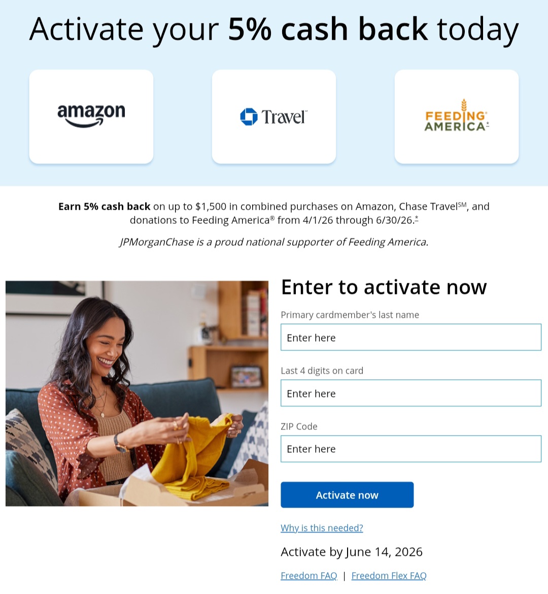 Chase Freedom Flex registration q2 2026 2nd quarter 2 2026